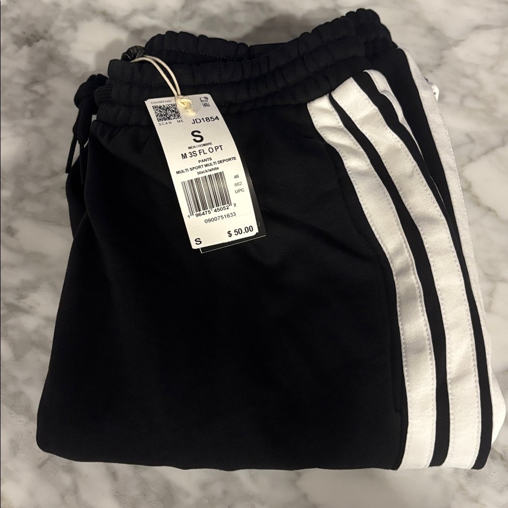 Adidas Black 3-Stripes open hem sweatpants - Picture 7 of 7